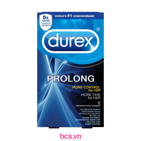 Bcs Durex Prolong cao cấp 5in1 kéo dài thời gian, tăng khoái cảm cho nữ  (nhập mỹ)