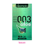 Bao cao su Okamoto 0.03 Aloe hương nha đam nhẹ nhàng (3 chiếc)