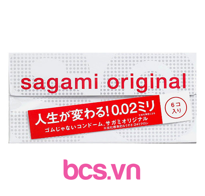 Bao cao su Sagami Original 0.02 mỏng nhất thế giới (6 chiếc)