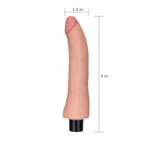 Dương vật Lovetoy Real Softee siêu mềm dài 10 in (23cm) với 10 tần số rung