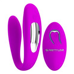 Máy rung chữ C cho cặp đôi Prettylove điều khiển xa